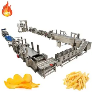 Customized Industrial Commercial Fully Automatic Fried Potato Chips Making Machine Frozen French Fries Production Line