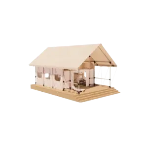 Outdoor Waterproof PVDF Architectural Membrane Loft Tent House Luxury Two-story Glamping Safari Hotel Lodge Tent