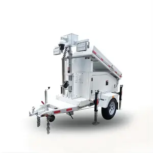 Eco Security System Temporary Surveillance Trailer Solar CCTV Camera Trailer