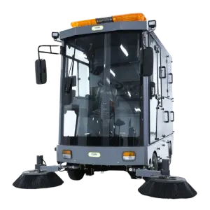 2200mm Clean Width Industrial Ride on Battery Road Sweeper Design Community School Floor Clean Electric Efficient Scrubber