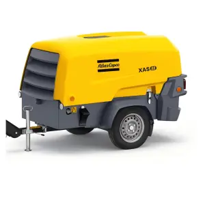 Portable Small XAS88 Kubota Engine 33kw Mobile 185cfm 7bar Rock Drilling Diesel Air Compressor