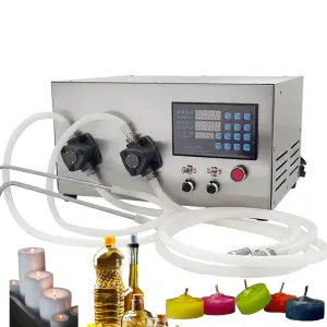 Double Head Semi-Automatic Candle Wax Filling Machine - 2000 ml Capacity, Stainless Steel, Industrial Pump
