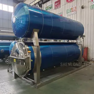 Automatic Horizontal Steam Heating Autoclave for Food Processing Water Spray Cascading Canned Tuna Fish Retort Machine