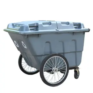 400L Hdpe Garbage Bin With Wheels and Lid Plastic Trash Bin