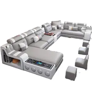 Modern Simplicity Design Modular Music Corner Sofa USB Charging Audio Features for Home Furniture