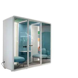 Prefabricated Indoor Silent Privacy Office Meeting Acoustic Booth Soundproof Vocal Phone Pod With Furnitures