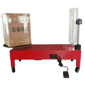 Semi-Automatic Stretch Film Wrapping Machine 100-240V - Easy Operation, 35kg, Red-Yellow, Ideal for Chemical & Apparel Packaging