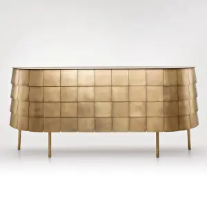 Luxury High-End Gold Stainless Steel Sideboard Elegant Gold Stainless Steel Entrance Control Table Furniture for Dining Entry