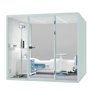 6 People Soundproof Cabin Home Office Pod Mobile Office Capsule Sound Proof Phone Booth Office Acoustic Booth with Furnitures