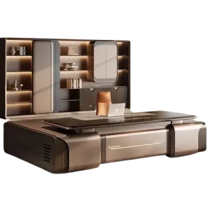 Lshaped Luxury Modern Executive Office Desk Furniture Desk Italianoffice Table and Chair Set Modern Design boss Desk Luxury