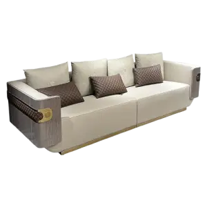 Italian Design Luxury Villa Furniture High-End Modern Luxury Genuine Leather One Seat Whole Home Customization Light Luxury