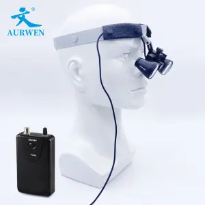 AURWEN All-in-One 2.5X 3.5X Illuminating Dental Loupe 3W ENT LED Head Light Veterinary Examination Powered Electricity CE