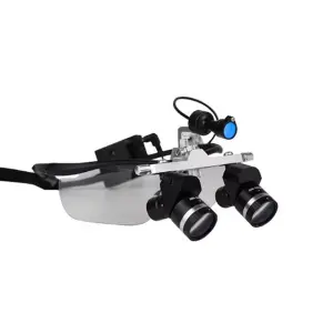 Dental Binocular Enlarging Glasses 3.5X/4.5X/5.5X Dentist Angle Magnifier Loupes with LED Head Light