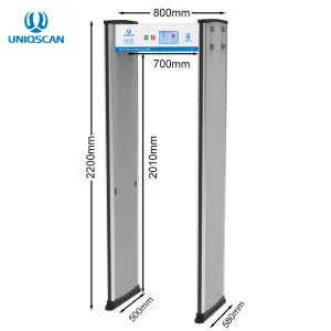 33 Zone UB500 Security Thermal Scanner Gate - Advanced Metal Detector with Visual & Audible Alarms, LED Display, 2.2m Height
