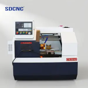 SDCNC CK0640 CNC Lathe Machine Single Horizontal Design Fanuc/Siemens/GSK Control 0.001mm Precision for Hobby