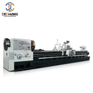 Q1319 Heavy Duty Manual Lathe Machine 3000mm Horizontal Pipe Threading 220V Double Chuck Metal 200mm Spindle Bore 4 Tool