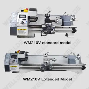 WM210V 38mm Small Lathe Spindle Variable Speed Metal Lathe With Milling Digital Display Bench Top