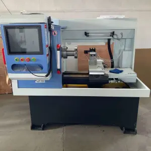 Model CNC Lathe Alloy Wheel Repair Machine With Diamond Cut Wheel Rim Lathe Horizontal Metal CNC Railway Wheel Lathe