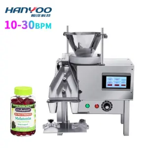 Hanyoo Semi-Automatic Tabletop Tablet Softgel Pill Gummy Soft Bear Candy Suger Filling Counter Bottling Counting Machine