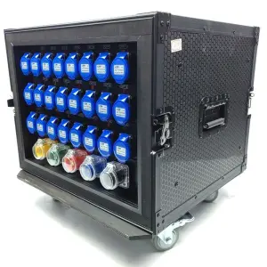 24-Way Stage Performance Distribution Box Large Screen Lighting Audio Power Supply AC 16A Waterproof Silicon 16A Power Box