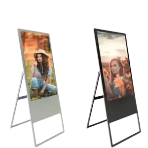 Vertical Mobile Folding Intelligent Electronic Water Sign Advertising Machine Double Pole Floor Lcd Touch Screen Advertising Dig