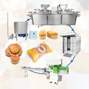 Small Madeleine Production Bakery Fully Automatic Muffin Cup Cake Machine to Make Cupcake and Pies