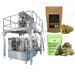 28g Dry Hemp Flower Mylar Bag Filling and Sealing Automatic Multihead Weigher Packing Machine