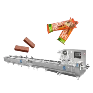 High Speed Automatic Feeding Line Chocolate Granola Bar Pillow Packaging Line Sachet Packaging Machine