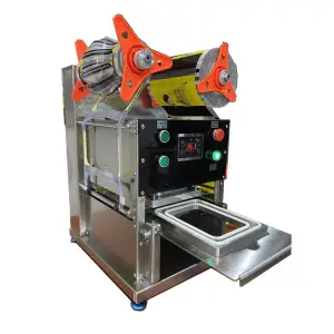 Small Plastic 4 Cups Trays Sealing Machine Manual Drive Semi-Automatic Take Away Food Sealer for Lunch Boxes