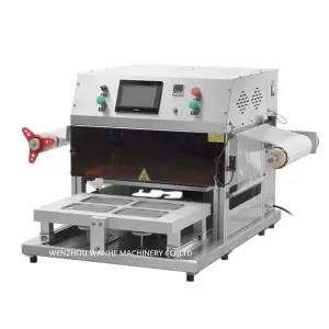 Take Out Plastic Four-Tray Lid Sealer Fast Food Lunch Box Tray Sealing Machine for Meat Meal Prep