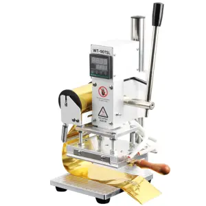 Mini Foil Stamping Machine Gold Silver Foil Automatic Digital Leather Logo Embossed T Slot Stamping Machine