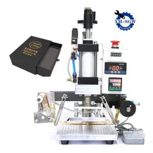 Pneumatic Digital Foil Stamping Machine for Leather Logo Bronzing Machine Heat T-Shirt Slot Phone Case Stamping Machine