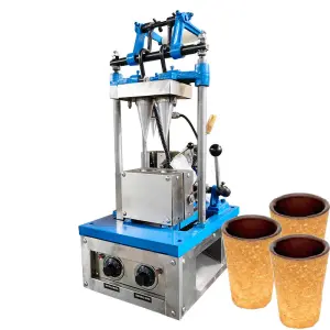 Automatic Edible Coffee Cup Machine Ice Cream Sugar Cone Make Machine Snack Waffle Cone Maker
