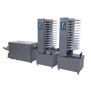 SR410 Automatic Paper Collating Machine Stitching and Folding With 3 Sides Trimming Fully Automatic Booklet Binding System