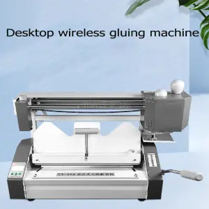 Compact Wireless Manual Melt Binding Machine with Creasing and Paper Cutting Functions Ideal for Booklets and Documents
