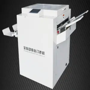Automatic Paper Folding and Staple Wire Stitching Book Binding Booklet Maker Machine with Hohner Head