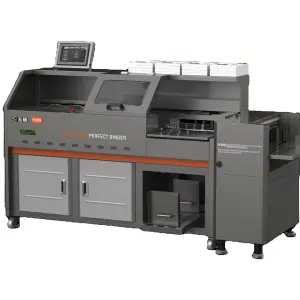 Automatic High Speed Paper Book Binding Machine Smart Perfect Melt Glue Binder and Creasing Machine FRONT H300