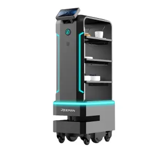 4-Layer Autonomous Food Delivery Robot with Laser Navigation 60kg Payload Auto Charge 15h Runtime for Hotels & Restaurants