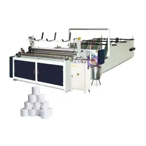 Semi Automatic Small Toilet Paper Rewinding Making Machine with