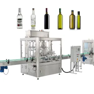 Automatic Vodka Making Wine Filling Machine with Gear Motor PLC & Bearing for Glass Bottle Powder Beverage Chemical Applications