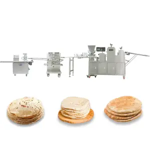 Automatic Arabic Pita Bread Machine Production Line Electric Heating for Bakery Restaurant Flour Mill Industries- Used
