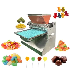 Full Automatic Fabrication Bonbon Jelly Gummy Bear Make Small Hard Lollipop Candy Sweet Depositor Machine