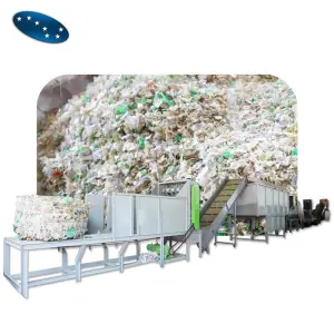 Complete Equipped Waste Plastic Pet Bottle Flakes Washing Recycling Machine Line 2000kg/h