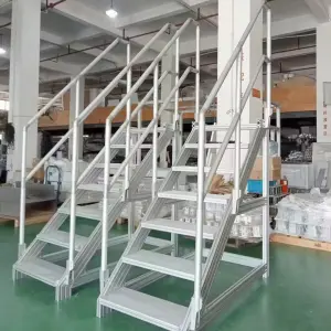 Maintenance Work Platform Ladder 6000 Series Aluminum Extrusion Climbing Step Stair Ladder Bending Cutting