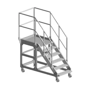 Industrial Platform Trestle Ladder System T Slot Aluminum Structure Overhead Landing Platform Side Handrail Work Step Platform