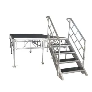Adjustable Aluminum Steel Stage Platform Four Step Stairs