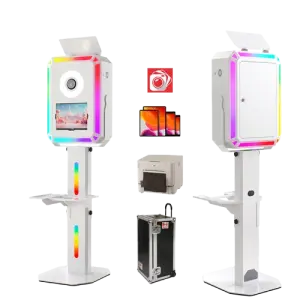 Head Adjustable Dslr Touch Screen Dual-sided Light Photo Booth Machine Self-service With Flashlight Printer Shelf