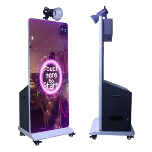 Newest Wedding Magic Touch Screen 76 Automatic Selfie Machine Mirror Photo Booth Kiosk Photobooth With Printer
