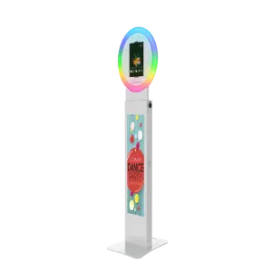 2025 Style Oval LCD Advertisement Screen iPad Photo Booth Kiosk Shell 10.2-13 Inch Party Supplier Selfie Photo Booth Stand