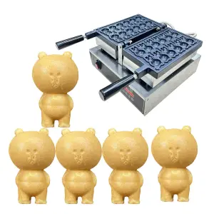 Industrial Waffleras Bear Pancake Machine Pancake Bear Shape Mini Waffle Food Making Machinery for Small Business